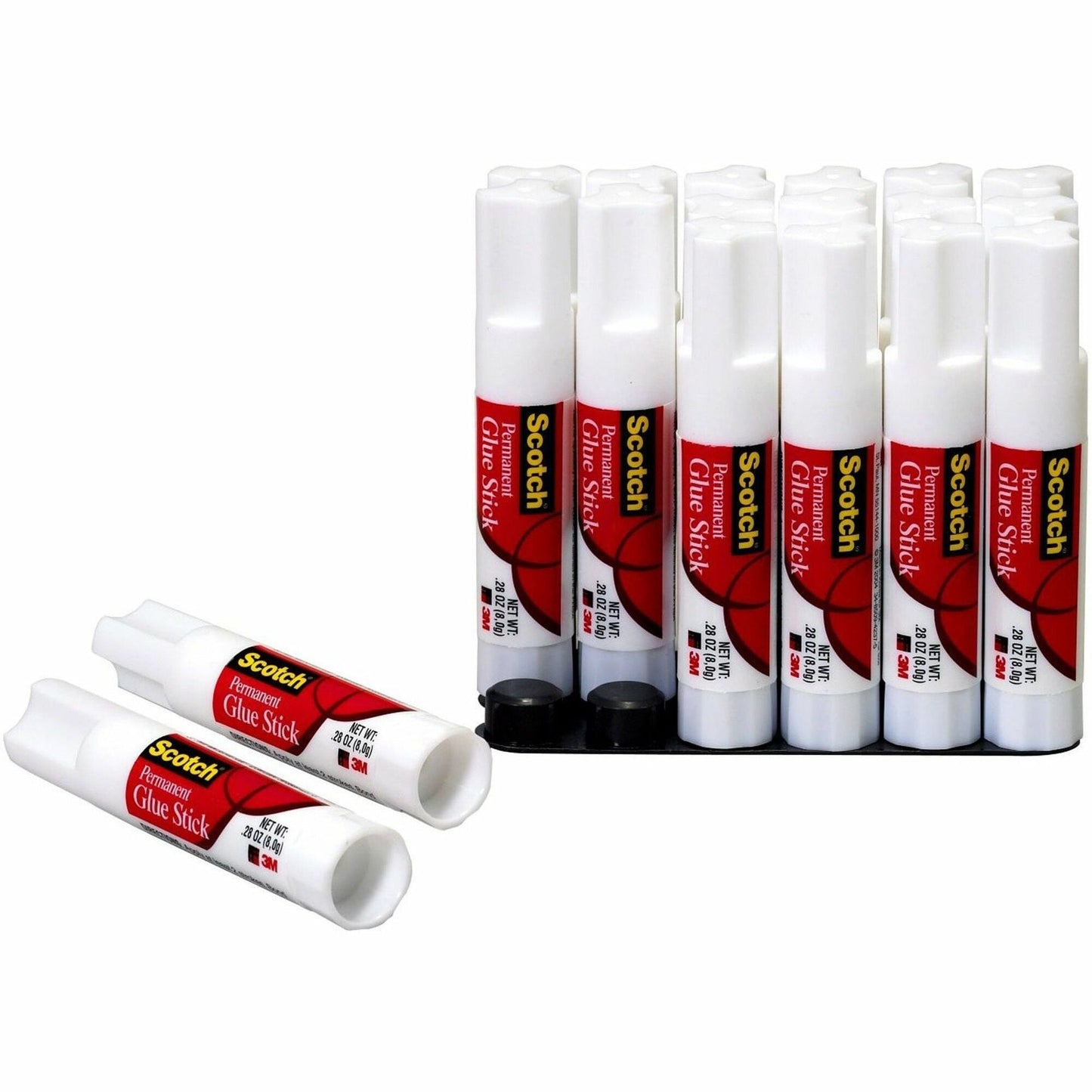 3M Scotch Permanent Glue Sticks, White, 18-Count, Nontoxic, Fast-Bonding