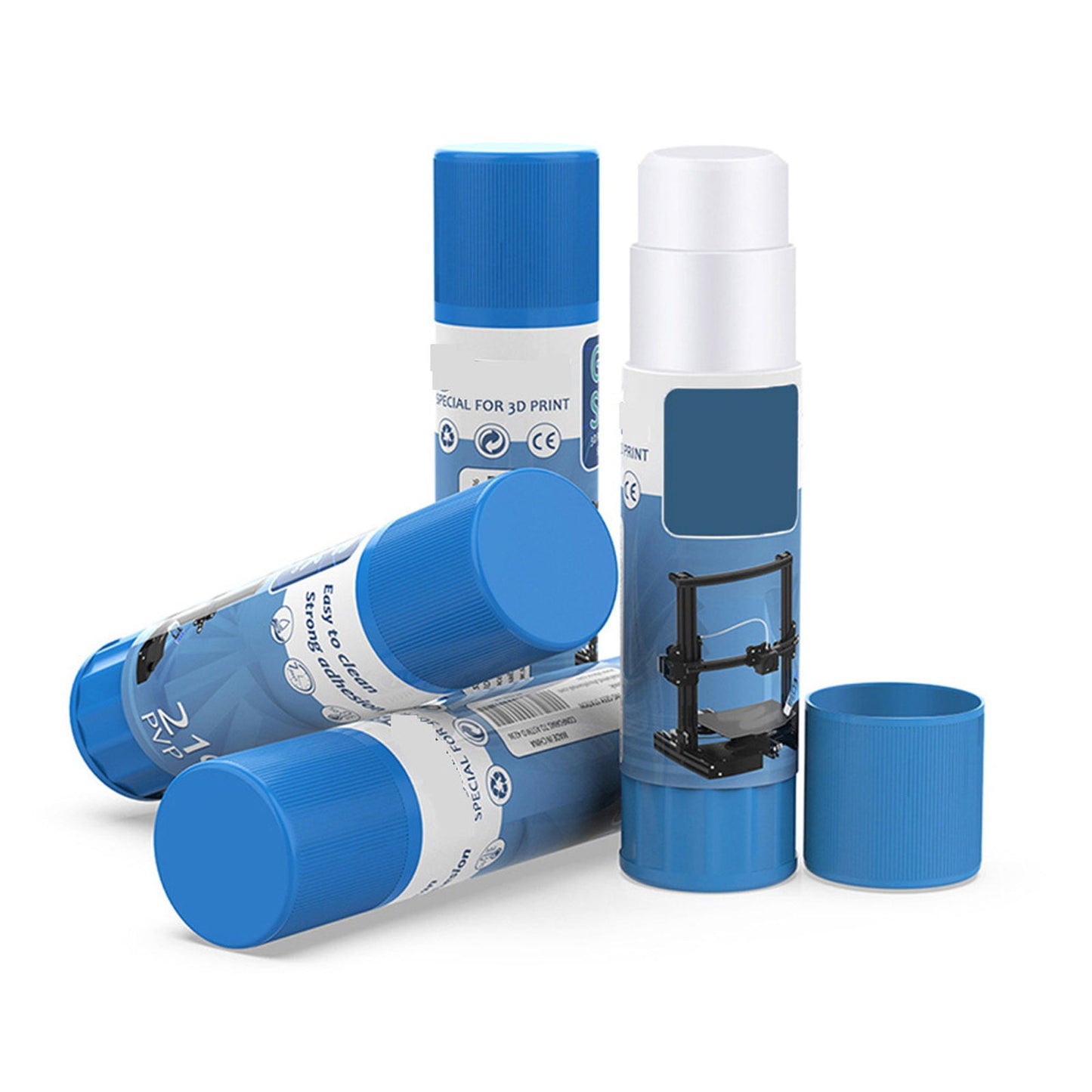 3D Printer Solid Glue Stick - Water-Soluble PVP Adhesive for Glass, PEI & Heated Beds - Prevents Warping, Easy Cleanup - 1 Pack