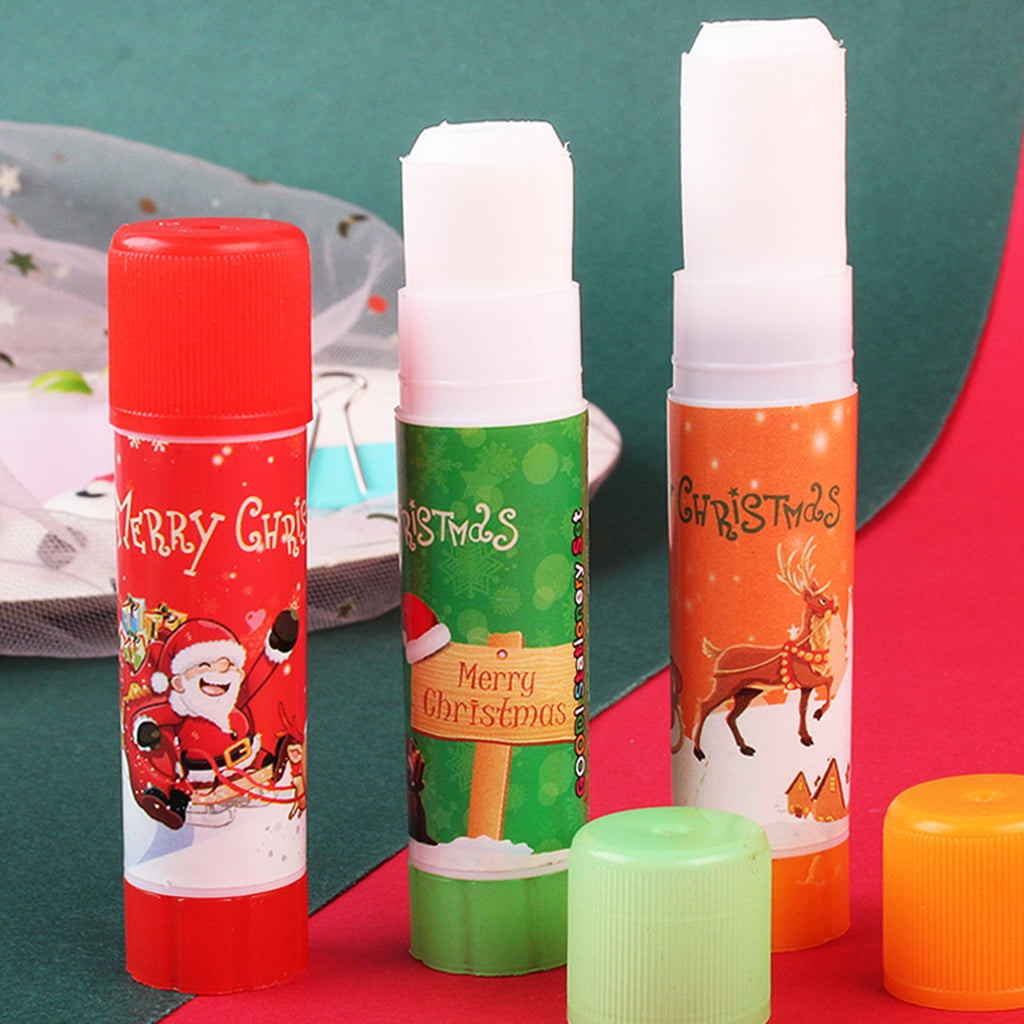 YIGSECU Solid Glues Sticks Washable, Fast Drying Gluesticks Christmas Stationery for Scrapbooking Card Making Packing