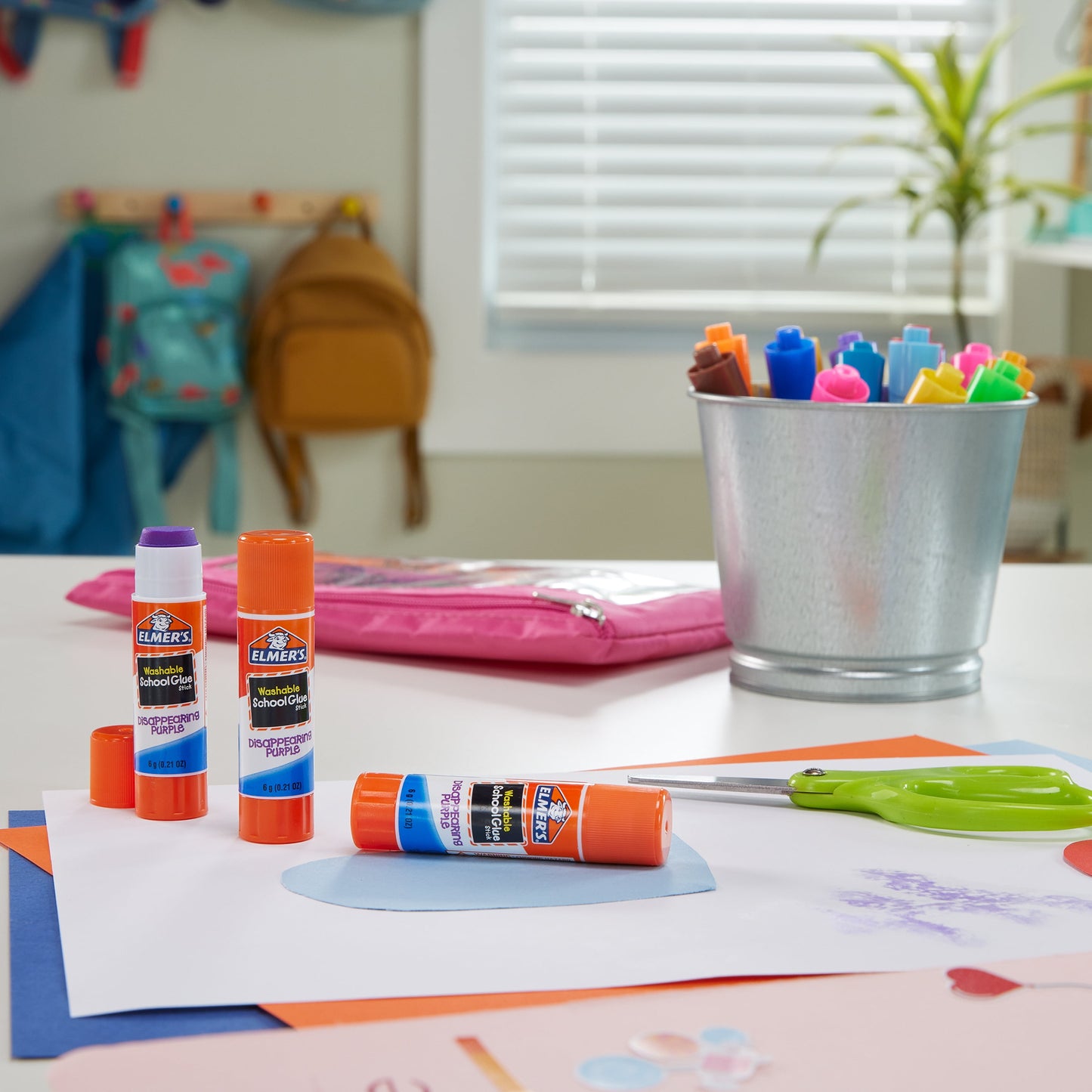 (2 pack) Elmer's Disappearing Purple School Glue Stick, Washable, 22 Gram, 1 Count