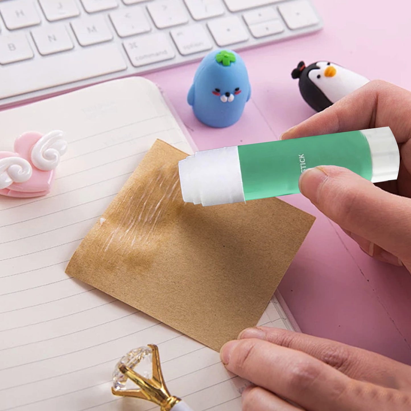 Glue Sticks Bulk, White Glue Sticks 12 Count, 0.32 Ounce Each, All Purpose for Paper, Photos, Fabric, Foam, Cardboard, Display Boards, Glass