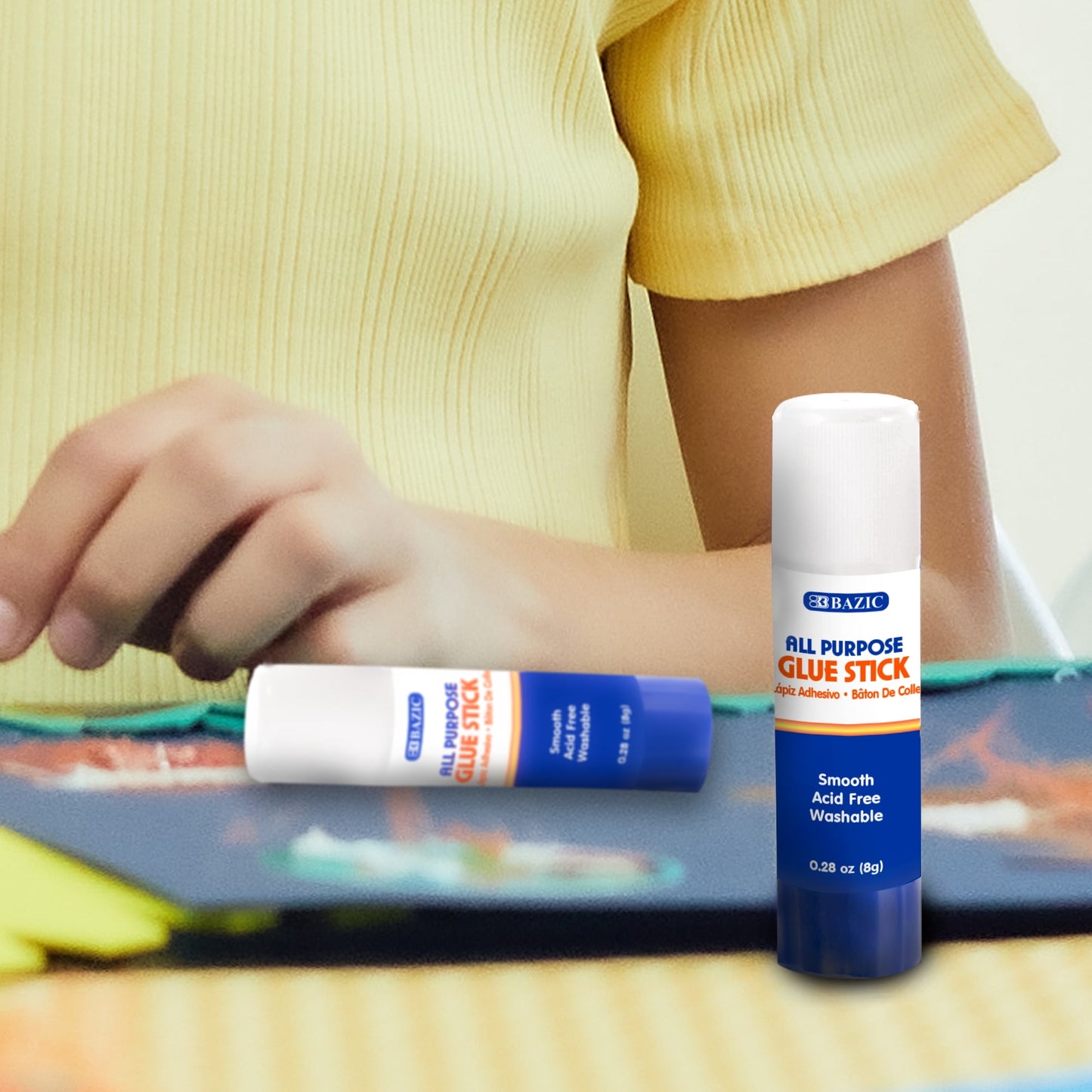 BAZIC Premium Glue Stick 8g, White Glue Sticks Acid Free (4/Pack), 1-Pack