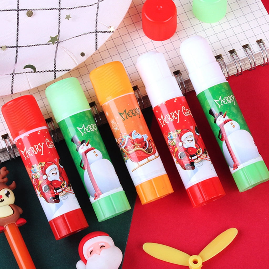 YIGSECU Solid Glues Sticks Washable, Fast Drying Gluesticks Christmas Stationery for Scrapbooking Card Making Packing