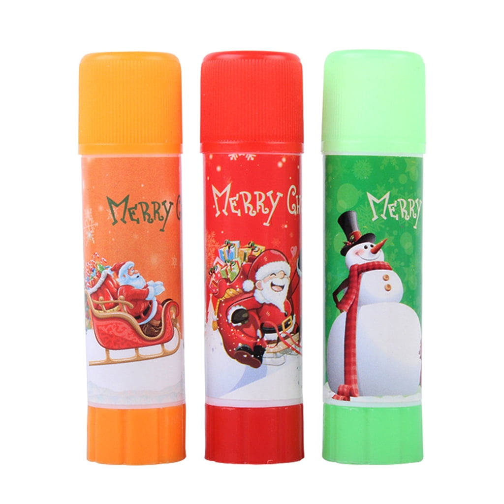 YIGSECU Solid Glues Sticks Washable, Fast Drying Gluesticks Christmas Stationery for Scrapbooking Card Making Packing