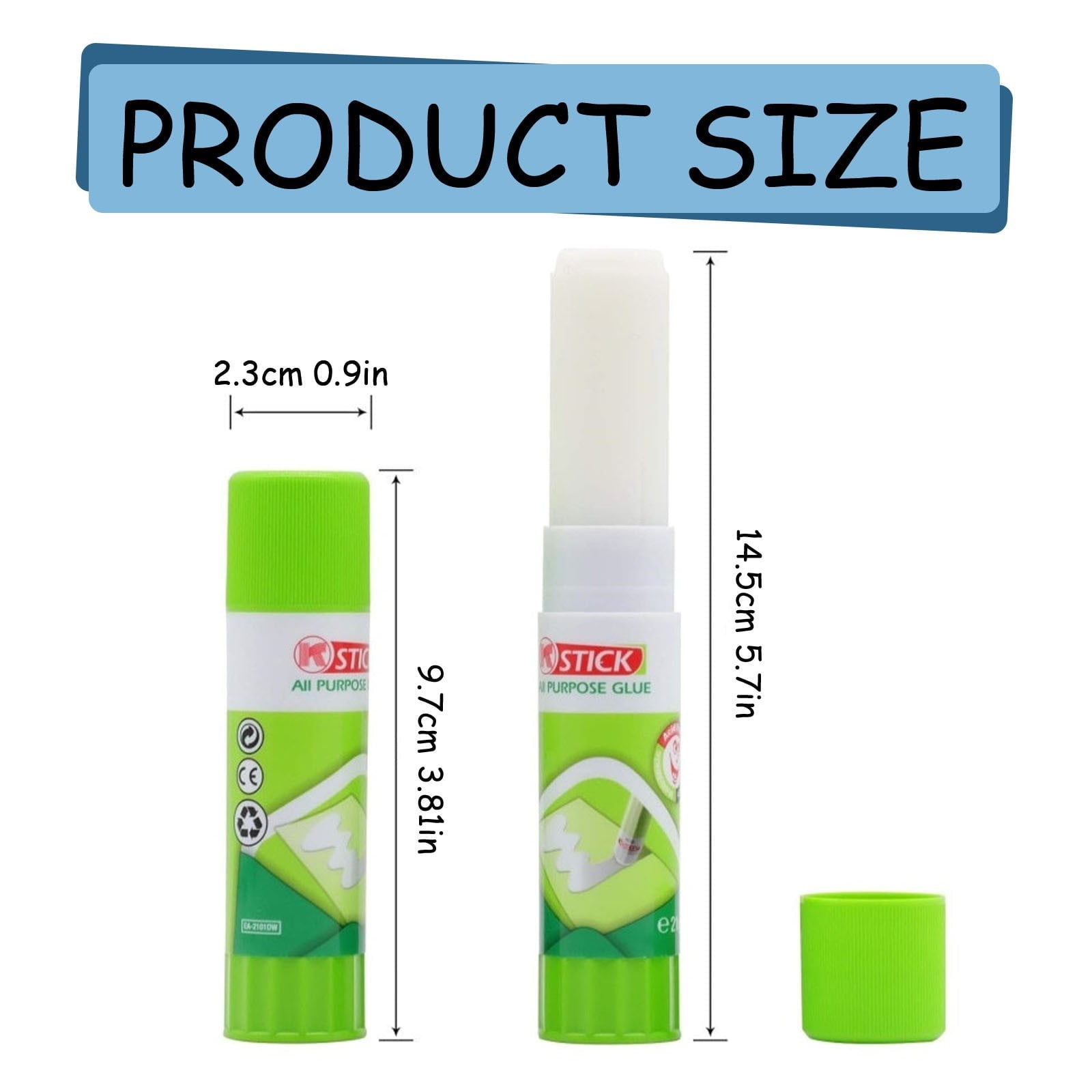All Purpose Glue Sticks,21g All Purpose Stick Glue,Strong Hold, Easy Stick, Quick Drying, Non-Toxic, Scrapbooking,Glue Sticks Solid Adhesive,Strong Adhesive for Paper and Cardboard Projects,Green