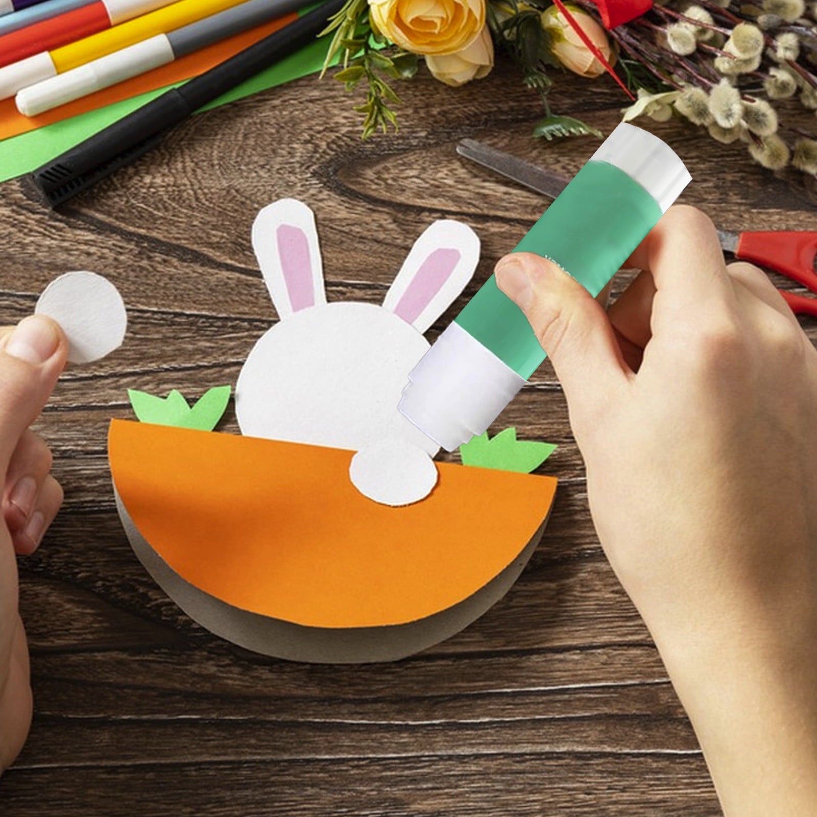 Fridja 12 Pack 9 Gram Solid Adhesive Sticks for Office Use and Craft Projects Strong Bonding Glue with Smooth Application Washable Nontoxic Formula