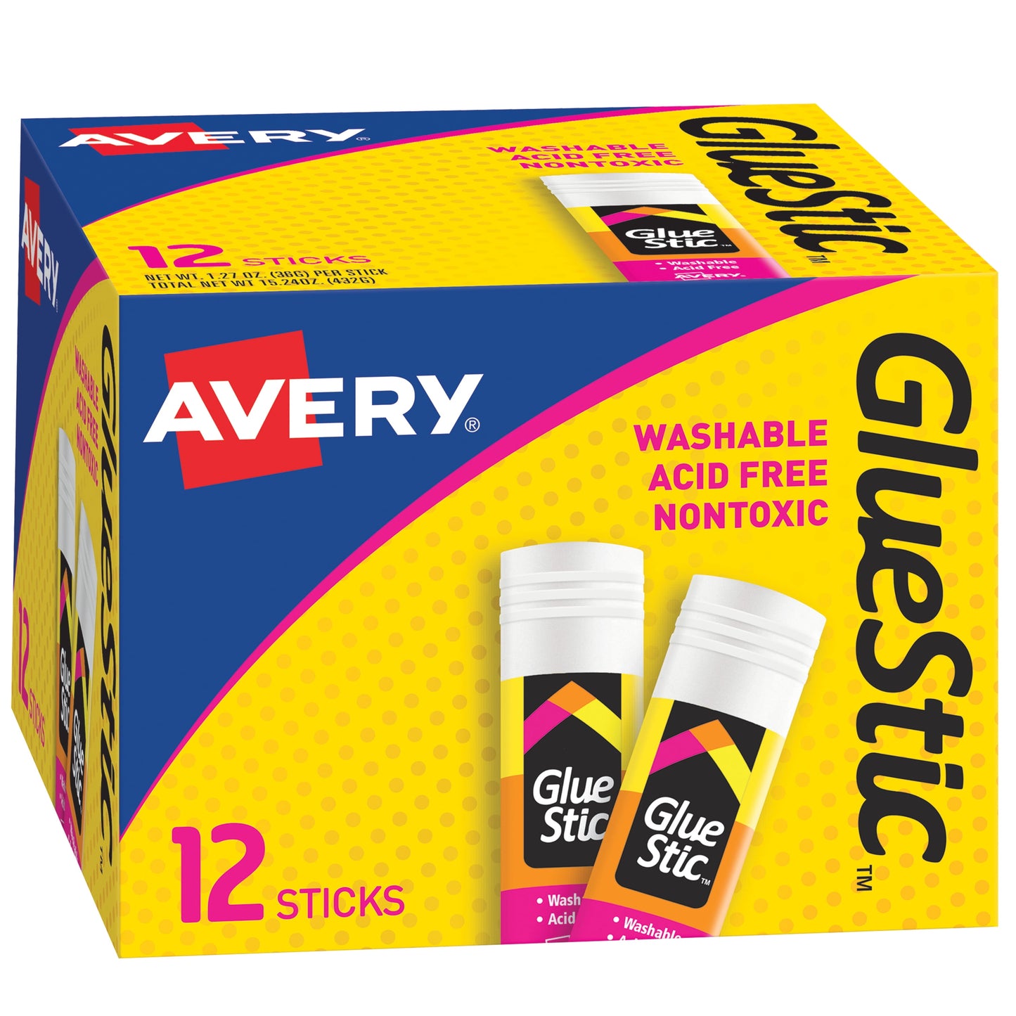 Avery Glue Stic, Washable, Nontoxic, Permanent Adhesive, 1.27 oz., 1 Stick (00196)