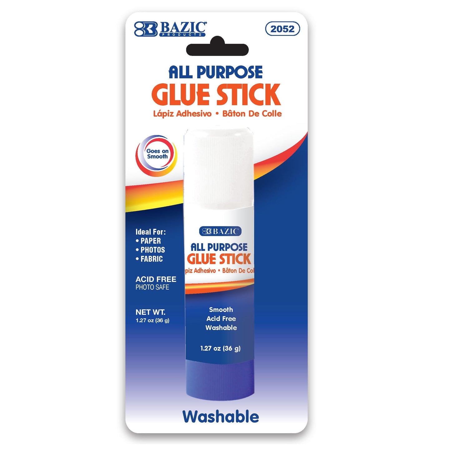 BAZIC Premium Jumbo Glue Stick 36g/1.27 Oz, Acid Free, Glue Sticks, 2-Packs