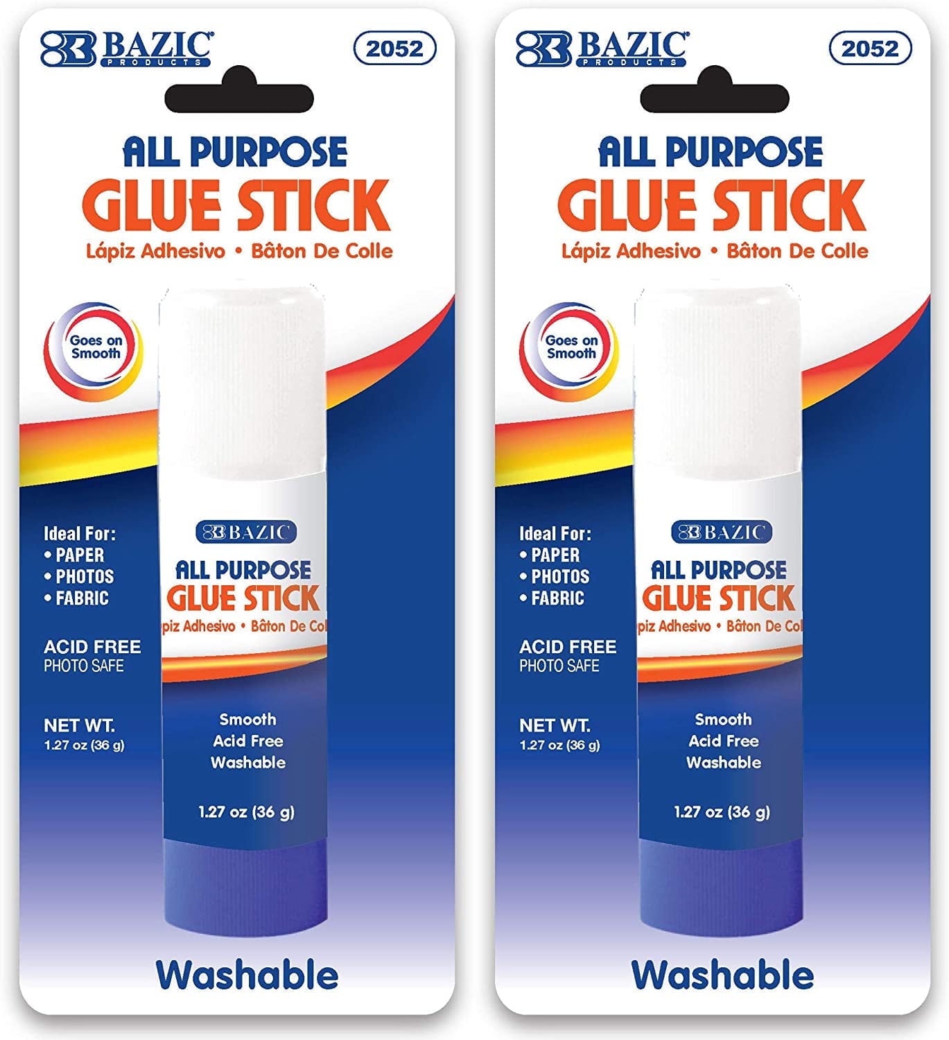 BAZIC Premium Jumbo Glue Stick 36g/1.27 Oz, Acid Free, Glue Sticks, 2-Packs