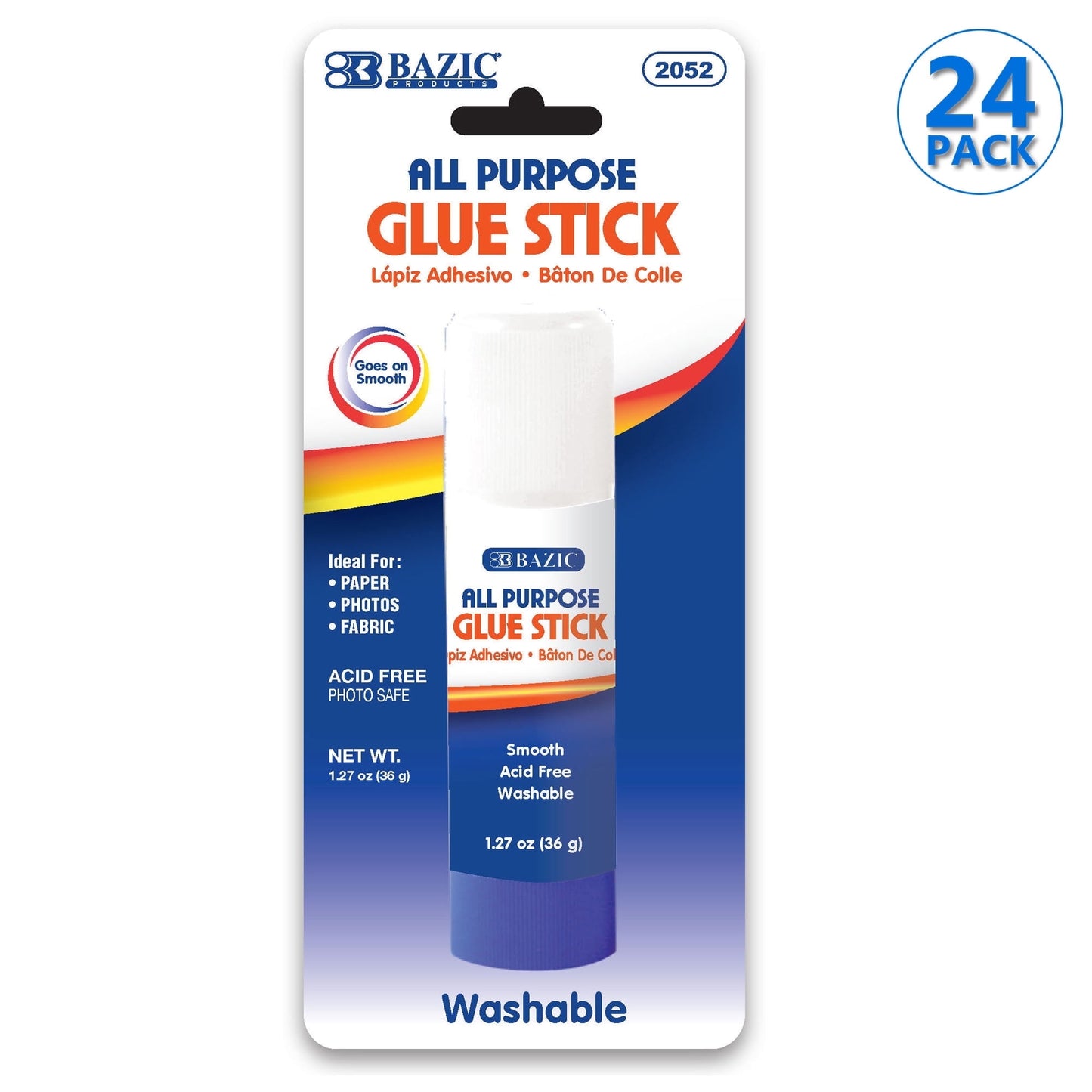BAZIC Premium Jumbo Glue Stick 36g/1.27 Oz, Acid Free, Glue Sticks, 2-Packs