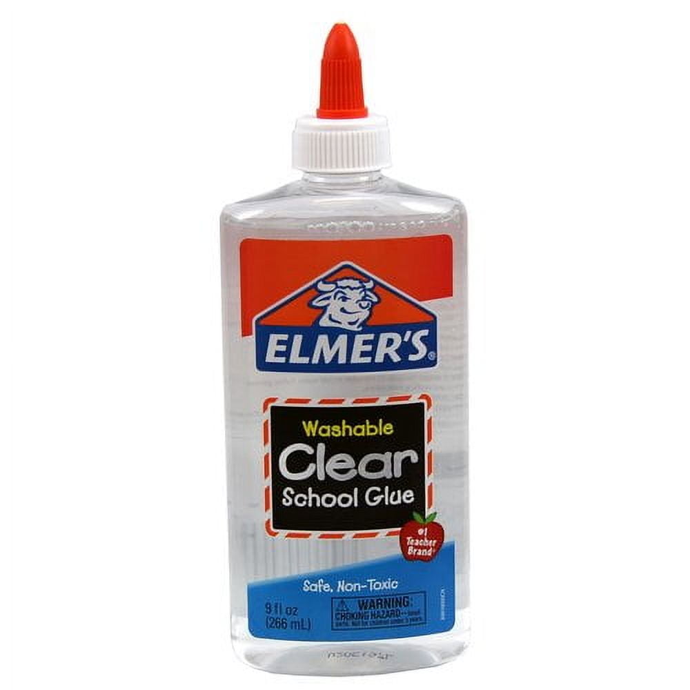 Elmer's Liquid School Glue, Clear, Washable, 9 Ounces, 1 Count