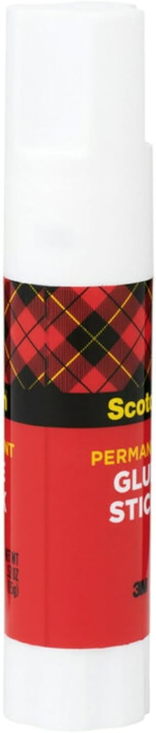 3M Scotch Permanent Glue Stick, White, .45 oz.