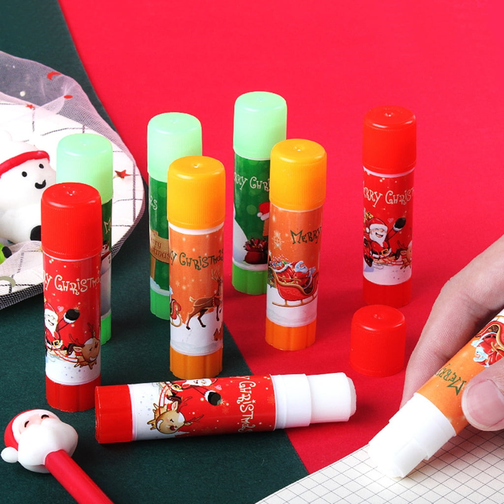 YIGSECU Solid Glues Sticks Washable, Fast Drying Gluesticks Christmas Stationery for Scrapbooking Card Making Packing