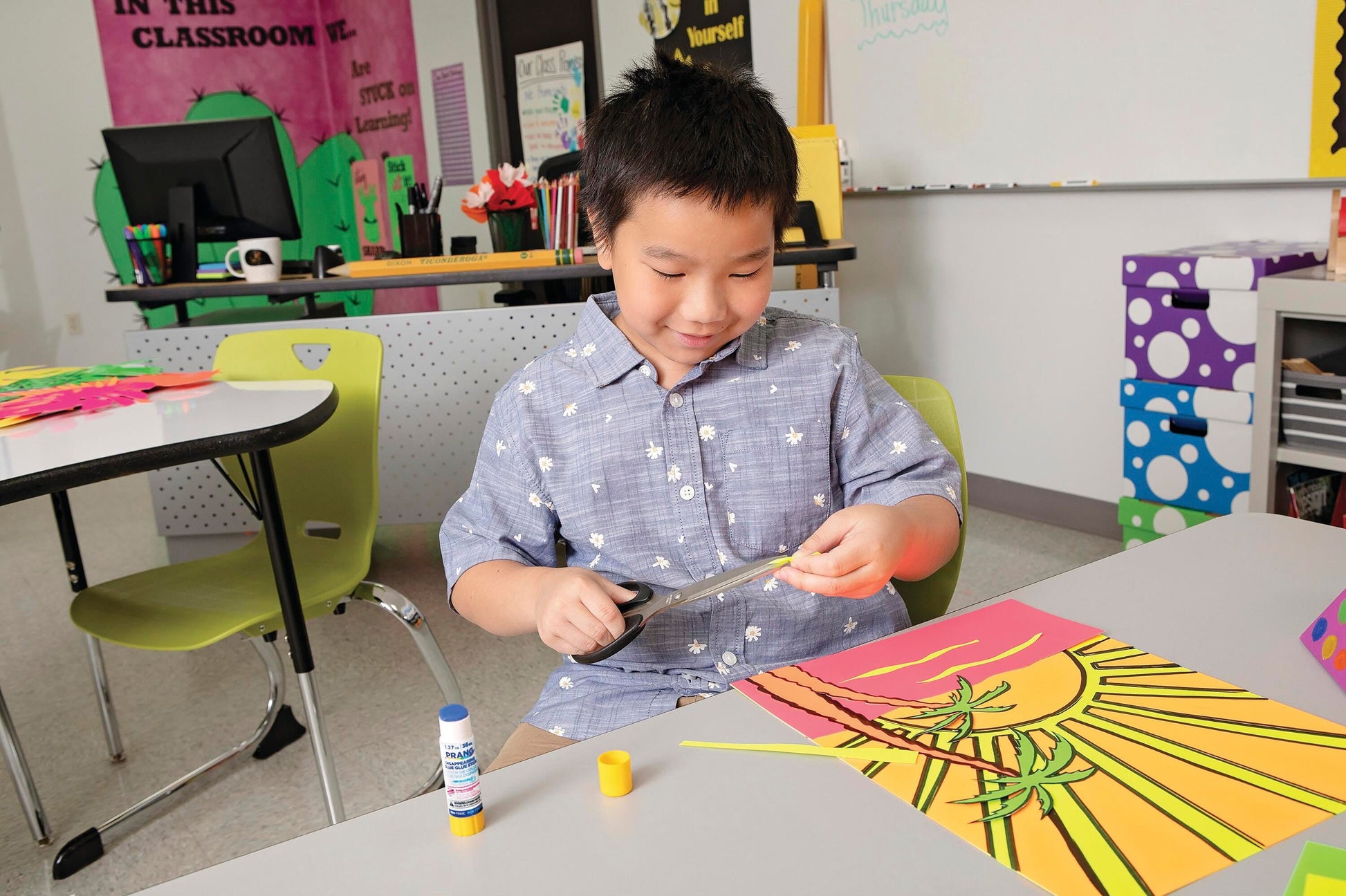 Prang Non-Toxic Odorless Washable Glue Stick, 1.27 oz, Blue and Dries Clear