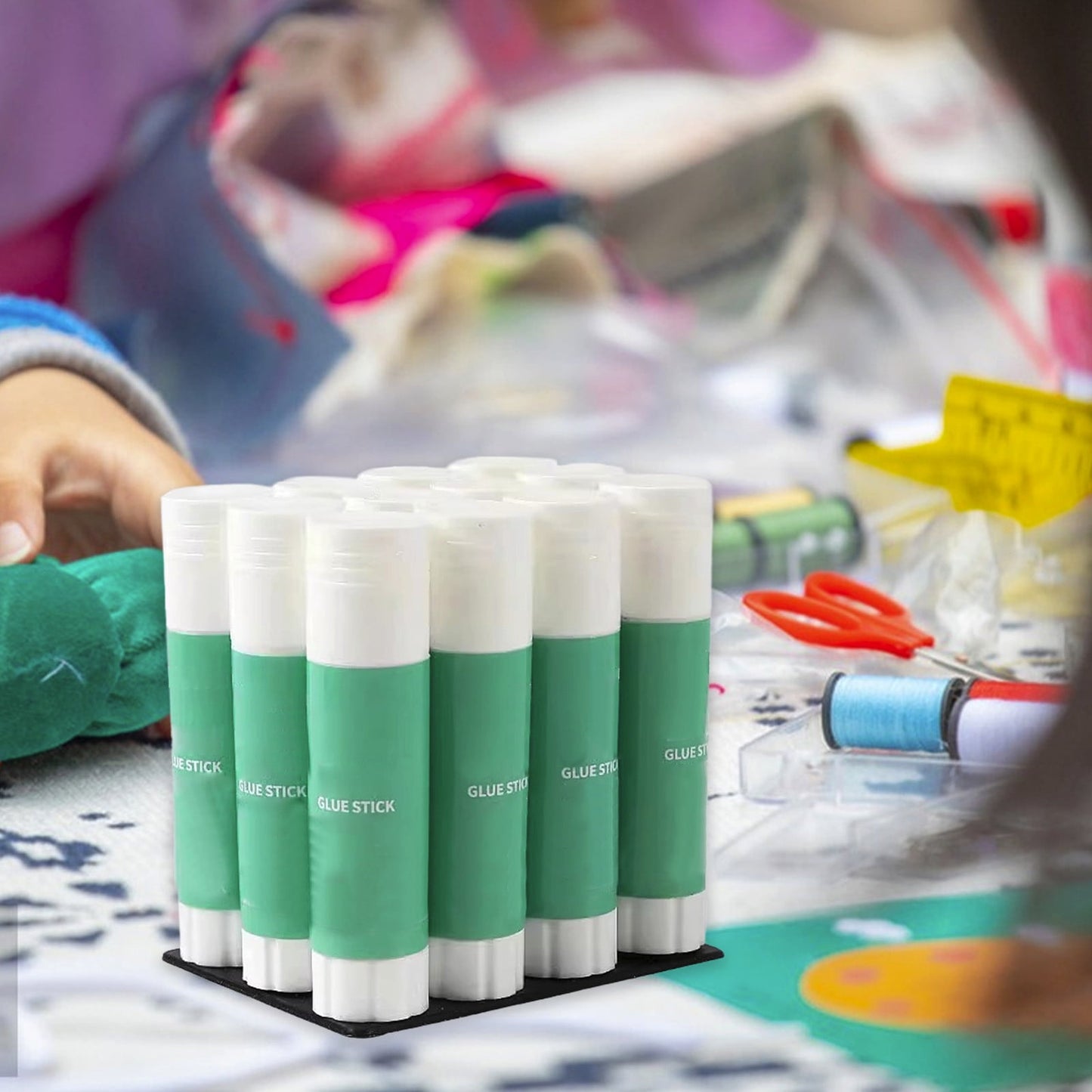 Glue Sticks Bulk, White Glue Sticks 12 Count, 0.32 Ounce Each, All Purpose for Paper, Photos, Fabric, Foam, Cardboard, Display Boards, Glass