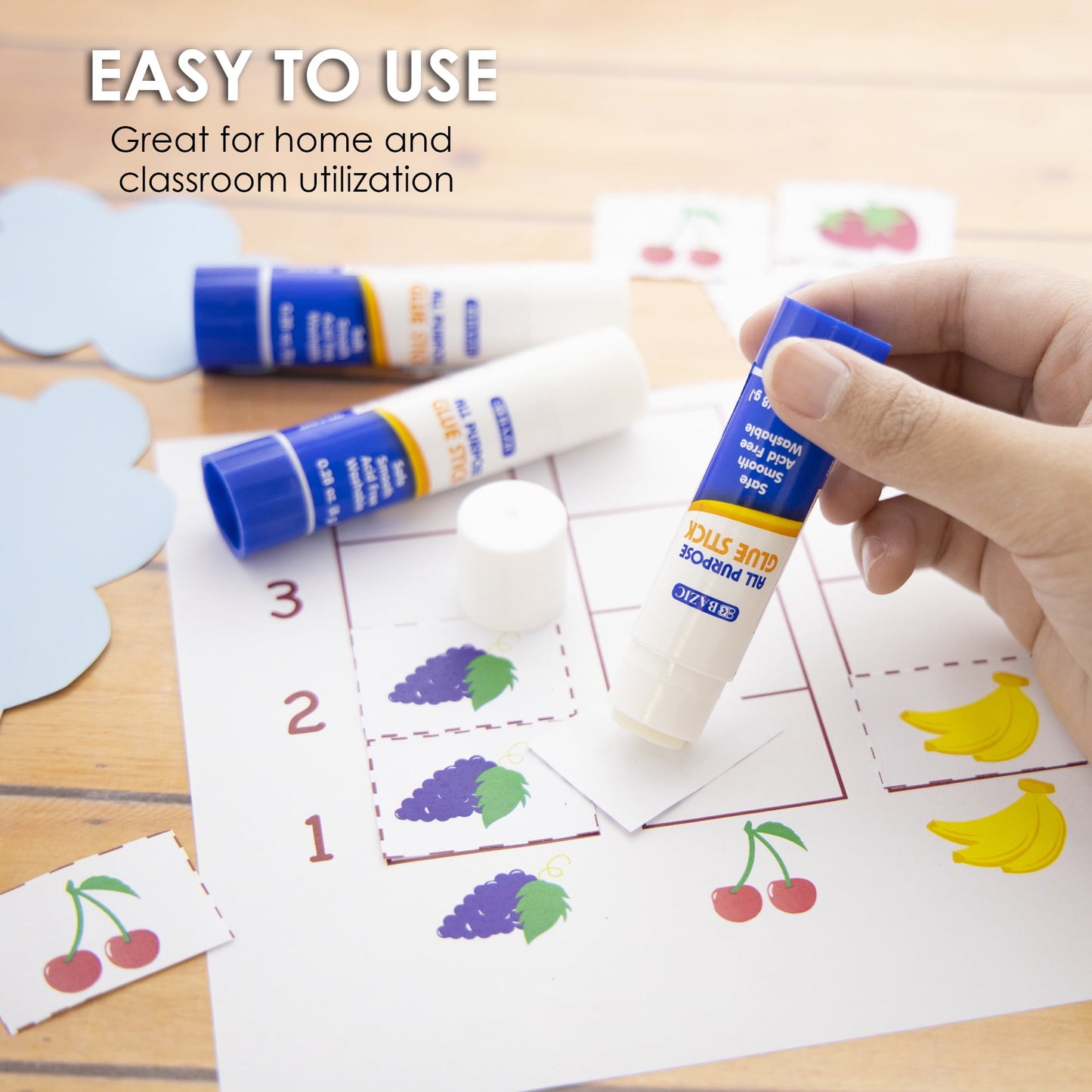 BAZIC Premium Glue Stick 8g/0.28 Oz,White Glue Sticks, Multi-Purpose Acid Free (4/Pack), 144-Packs